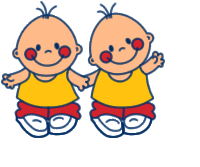 Illustration of a baby, star sign Gemini Illustration of a baby, star sign Gemini