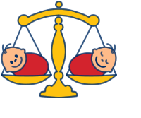 Illustration of a baby, star sign Libra Illustration of a baby, star sign Libra
