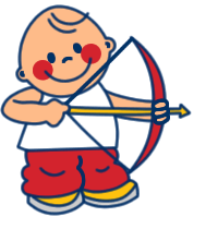 Illustration of a baby, star sign Sagittarius Illustration of a baby, star sign Sagittarius