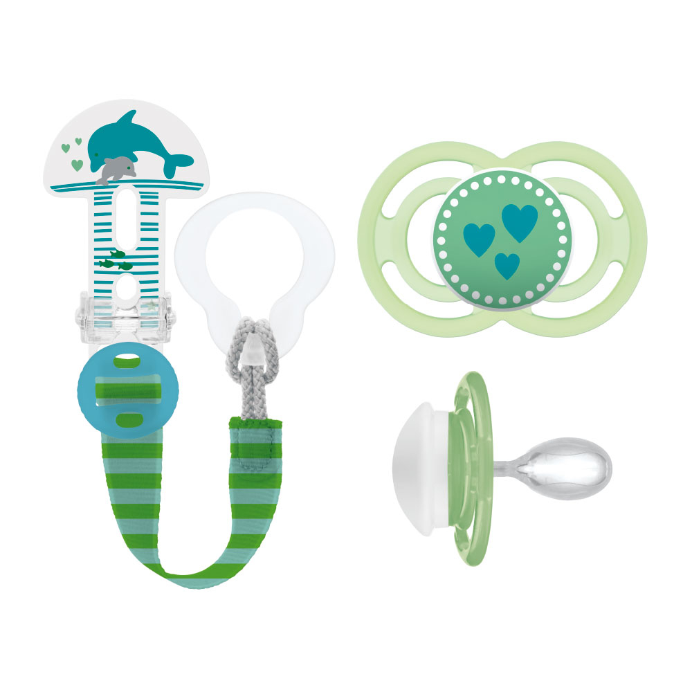 MAM Perfect 16+ & Clip it! Deep Sea Farbe Sorbet Green