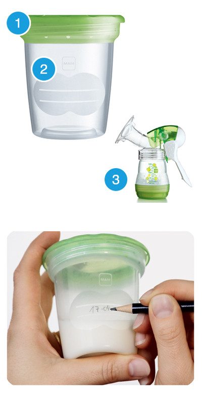 Potes para Armazenamento de Leite MAM - 120ml - 5 unidades