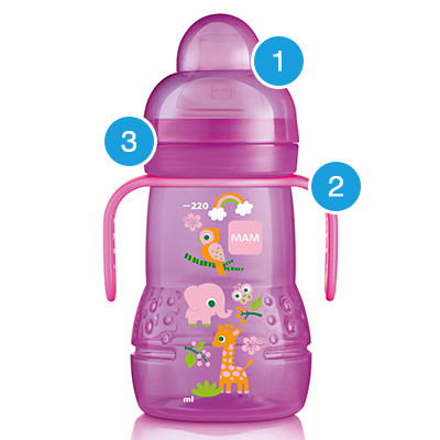 Copo MAM Trainer+ Night 220ml - Brilha no escuro!