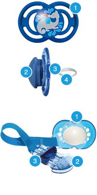 MAM Perfect Silicone Chupete 0-6 // Juego de 2 // Incluye 2 cajas de  transporte para esterilizar // NIP Chupete Petrol // : : Bebé